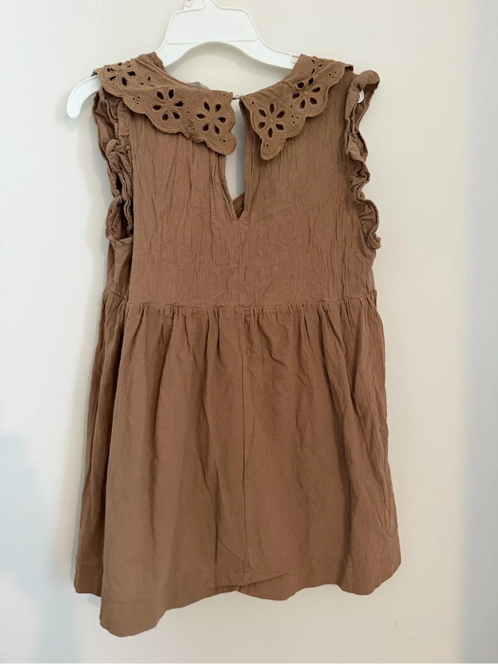 VESTIQUE - Brown Eyelet Collar Dress/Romper - Women’s Size Large